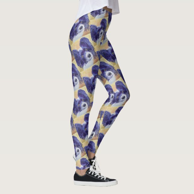 SCHWARZES UND WEISES PAPILLON LEGGINGS (Rechts)
