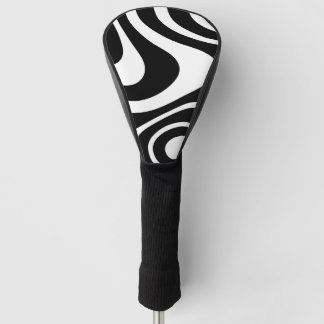 Schwarzes und weißes abstraktes cooles Design für Golf Headcover