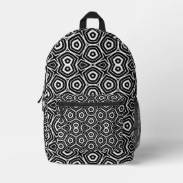 Schwarzes und weißes abstraktes geometrisches Must Bedruckter Rucksack