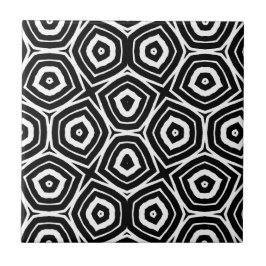 Schwarzes und weißes abstraktes geometrisches Must Fliese