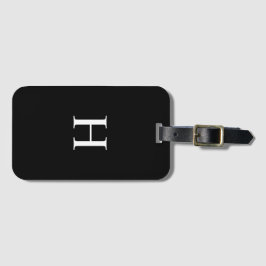 Schwarzes und weißes elegantes Monogramm-Gepäckanh Gepäckanhänger