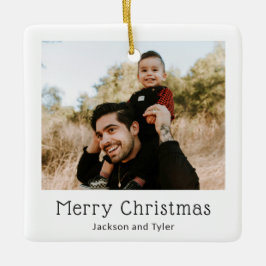 Schwarzes und weißes Foto Moderne Weihnachten Keramikornament