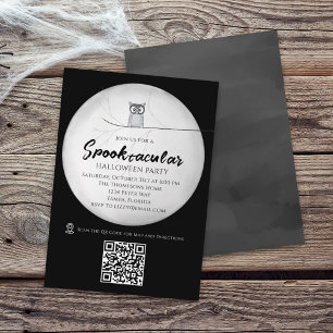 Schwarzes und weißes Halloween-Party Spooktacular Einladung