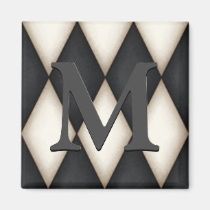 Schwarzes und weißes Harlekin-Drama-eigenes Monogr Magnet