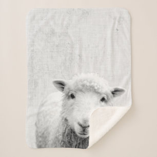 Schwarzes und weißes Peekaboo Minimalistisches Kin Sherpadecke