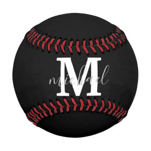 schwarzes und weißes personalisiertes Monogramm-In Baseball