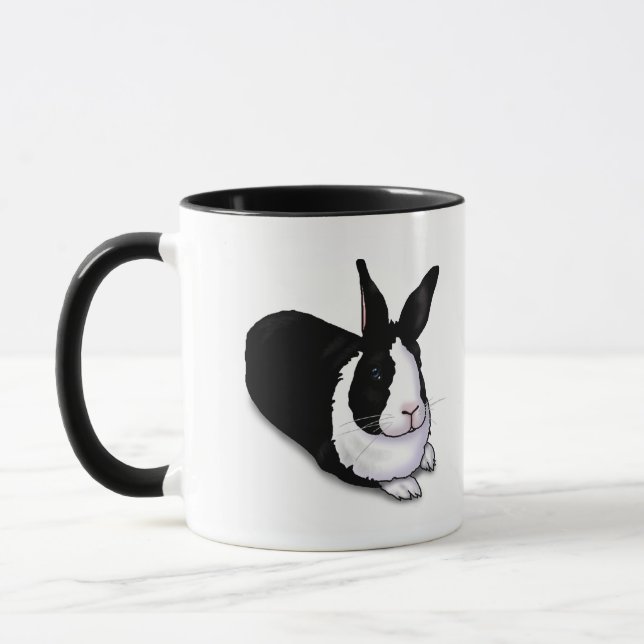 Schwarzes und weißes Rabbit Tasse (Links)