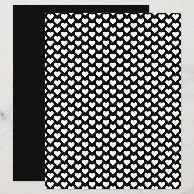 Schwarzes und weißes Scrapbook-Papier im Herz (Vorne/Hinten)
