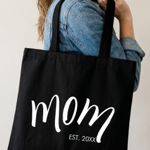 Schwarzes und weißes Skript Mom Established Elegan