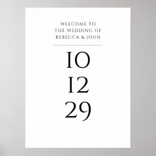 Schwarzes und weißes spezielles Datum Hochzeit Wil Poster
