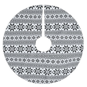 Schwarzes und weißes Weihnachten Polyester Weihnachtsbaumdecke