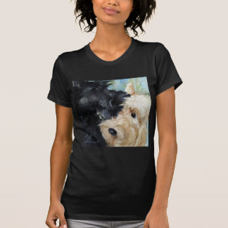 Schwarzes und wheaten schottische Terrier T-Shirt