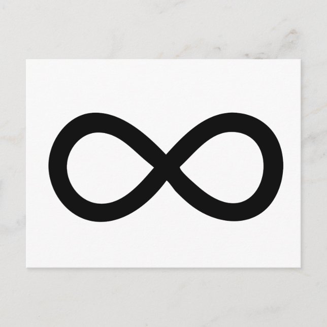 Schwarzes Unendlichkeitssymbol Postkarte (Vorderseite)