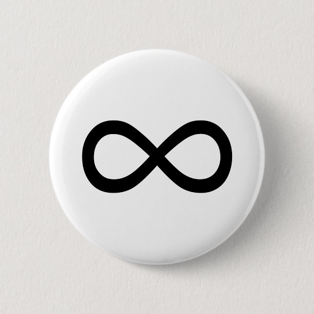 Schwarzes Unendlichsymbol Button (Vorderseite)