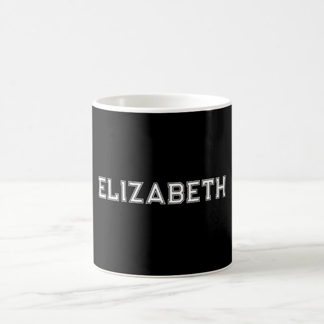 Schwarzes Uni-Schriftmonogramm  Kaffeetasse (Mittel)