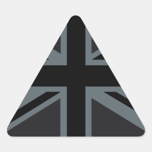 Schwarzes Union Jack britisches Flaggen-Dekor Dreieckiger Aufkleber