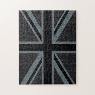 Schwarzes Union Jack britisches Flaggen-Dekor Puzzle