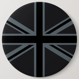 Schwarzes Union Jack Flaggen-Design Button