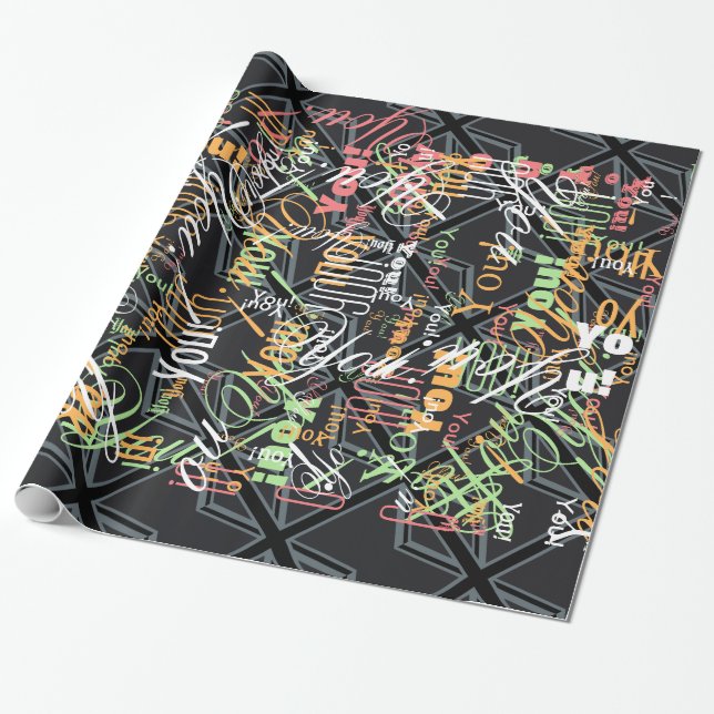 Schwarzes Union Jack Flaggen-Design Geschenkpapier (Ungerollt)