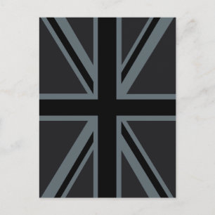 Schwarzes Union Jack Flaggen-Design Postkarte