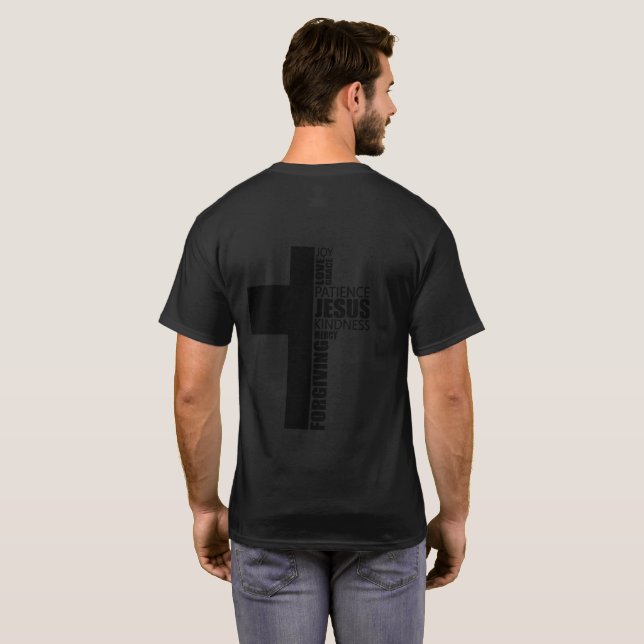 Schwarzes Unisex-Kreuz Jesu T - Shirt (Schwarz voll)