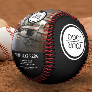 Schwarzes Unternehmensfoto mit Logo und benutzerde Baseball