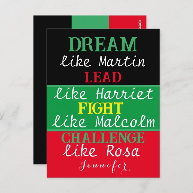 Schwarzes Vermächtnis BLM schwarze Geschichte Mona Postkarte (Vorne/Hinten)