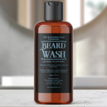 Schwarzes vintage wasserdichtes Bartwaschlabel