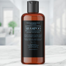 Schwarzes vintage wasserfestes Shampoo-Etikett für