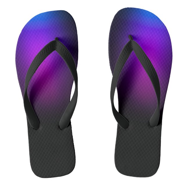 Schwarzes Violet Gradient Glow Flip Flops (Fußbett)