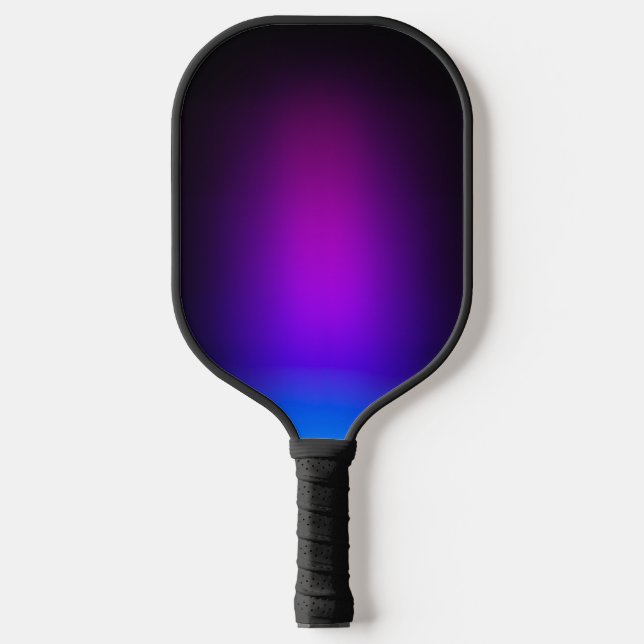 Schwarzes Violet Gradient Glow Pickleball Schläger (Vorderseite)