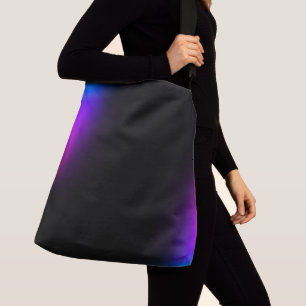 Schwarzes Violet Gradient Glow Tragetaschen Mit Langen Trägern