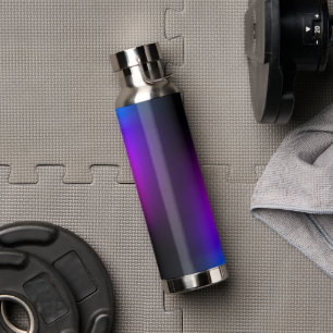 Schwarzes Violet Gradient Glow Trinkflasche