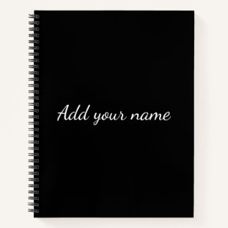 Schwarzes Vollton add name Text Nachricht hier wer Notizbuch