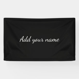Schwarzes Vollton add name Textnachricht hier werf Banner