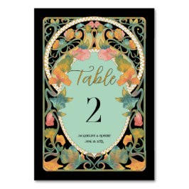 Schwarzes Wasser Jugendstil Hochzeit Tischnummer