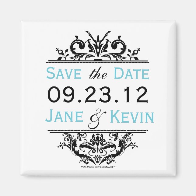 Schwarzes & Wasser Save-the-Date-Magnet Magnet (Vorne)