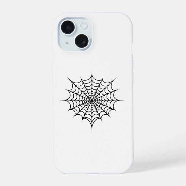 Schwarzes Web iPhone 15 Hülle (Rückseite)