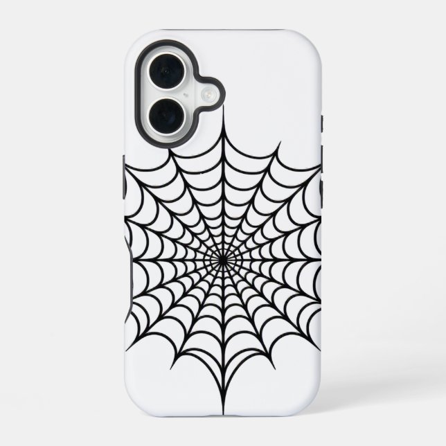 Schwarzes Web iPhone 16 Hülle (Rückseite)