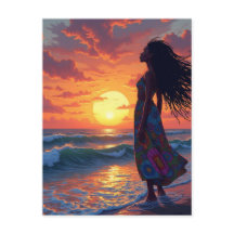 Schwarzes Weibchen am Strand