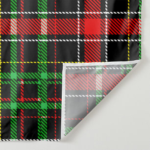 Schwarzes Weihnachts-Baumwollplaid Karomuster Desi Wandteppich