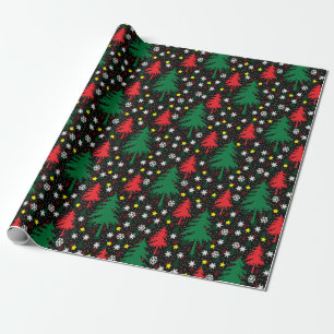 Schwarzes Weihnachtsgeschenk Geschenkpapier