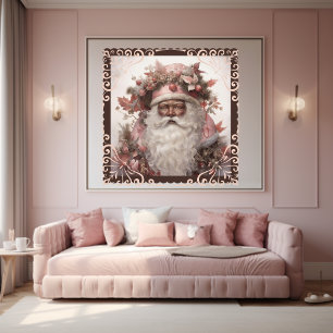Schwarzes Weihnachtsportrait: Weiche Pinks und erd Poster