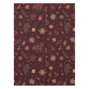 Schwarzes Weihnachtswasserfarben-Tannen-Beeren-Whi Tischdecke