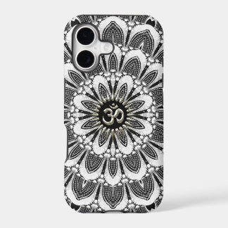 Schwarzes+Weißes Blumensilber-OM-Case-Mate iPhone