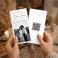 Schwarzes & Weißes Bookmark Modern QR Code Foto