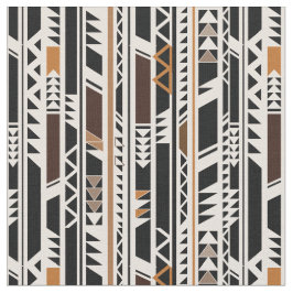 Schwarzes, weißes braunes Stammes- Muster Stoff