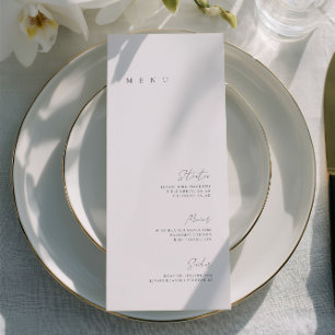 Schwarzes & Weißes Elegantes Minimalistisches Hoch Menükarte