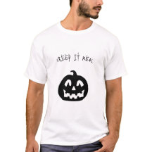 Schwarzes & Weißes Gruselpumpkin-Halloween-T-Shirt
