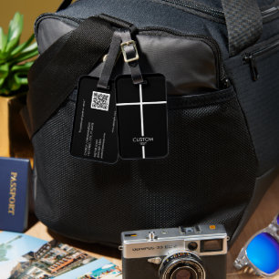 Schwarzes weißes Kreuz Gepäckanhänger